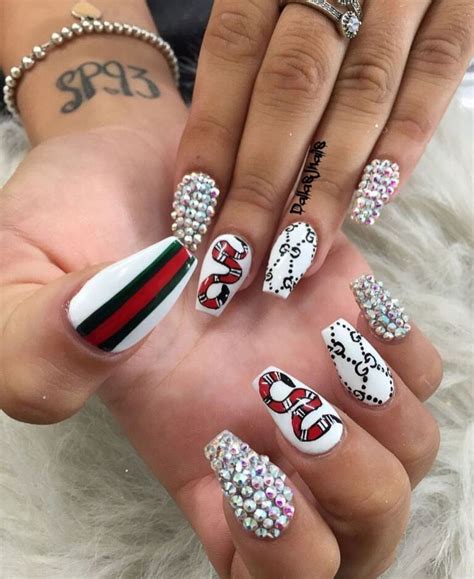 gucci nail tips|gucci nails with diamonds.